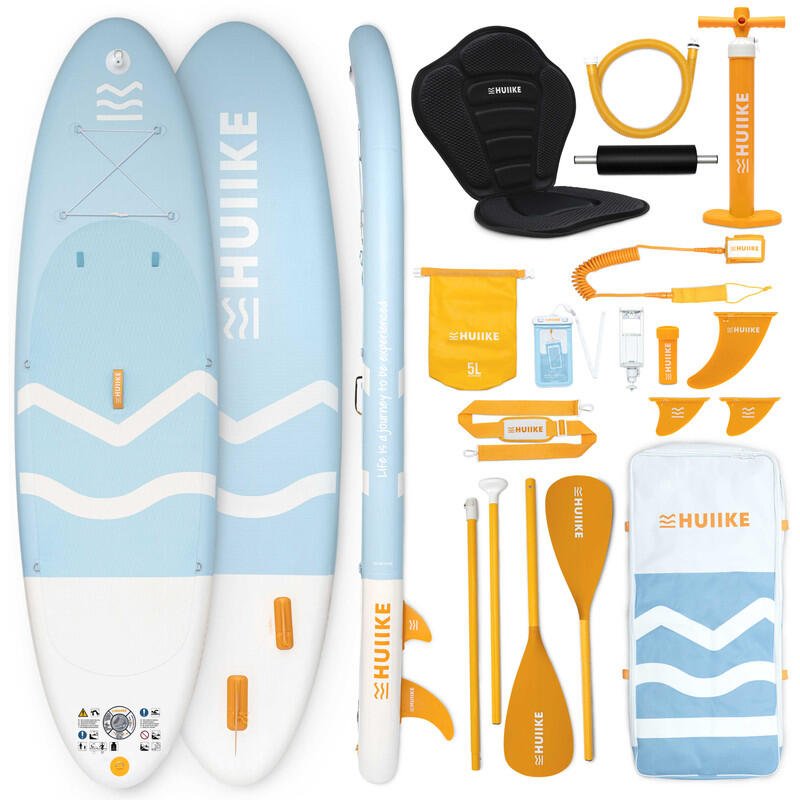 Stand Up Paddling Board Aufblasbar 10’ zum Kajak Umbaubar, bis 130 kg, Blau