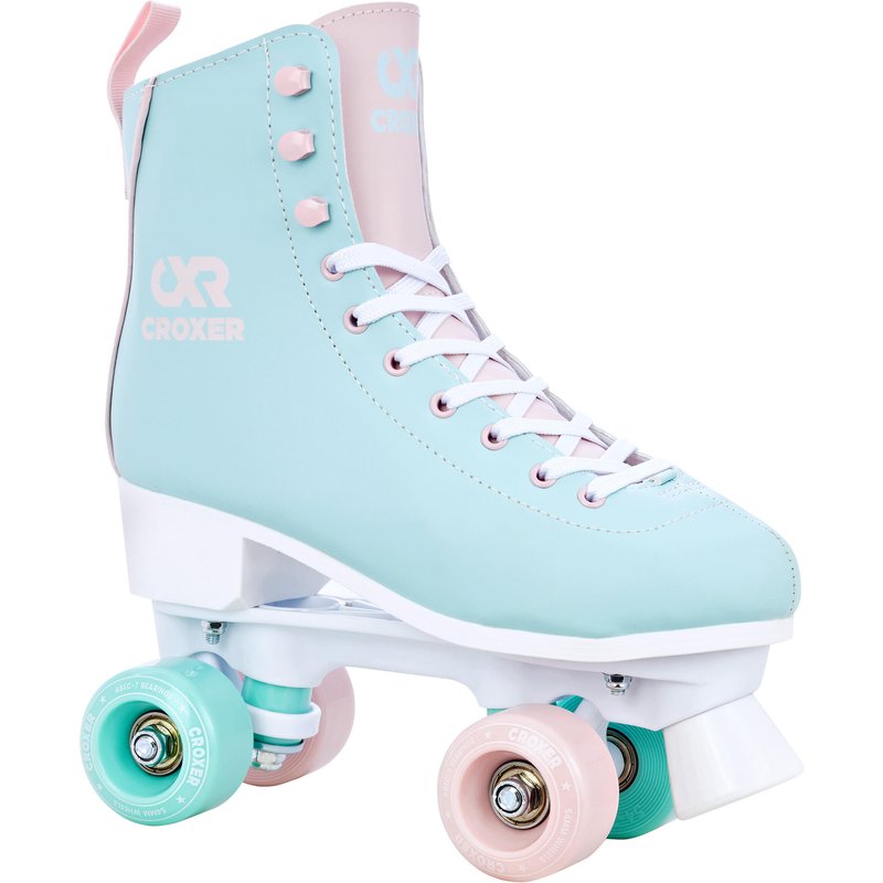 Klassische Retro-Schlittschuhe Lea Mint/Pink