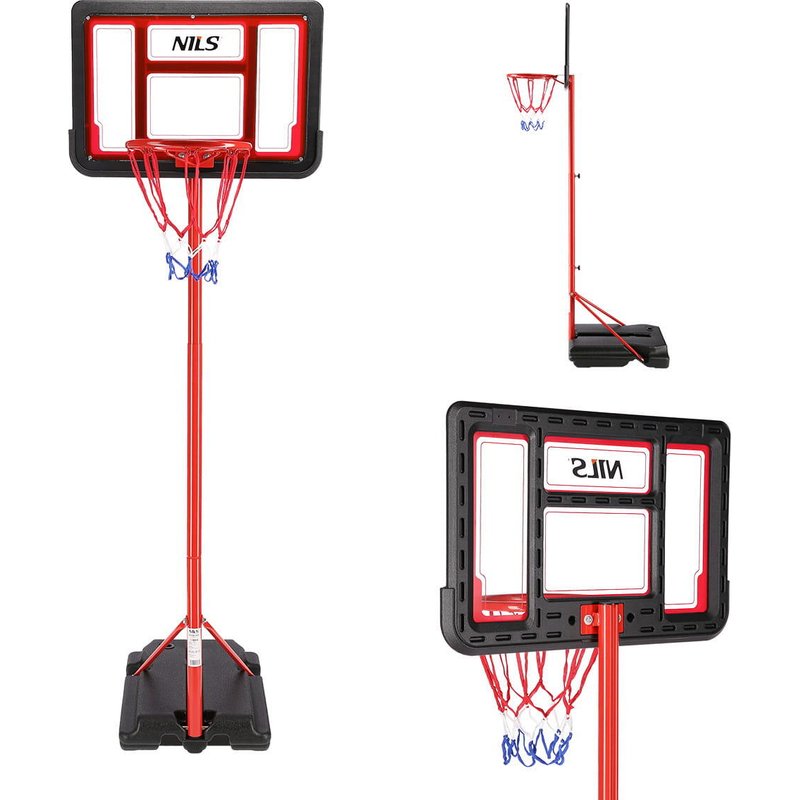 Verstellbarer Basketballkorb für Kinder NILS ZDK881A, 1,47–1,97 m mit Ball