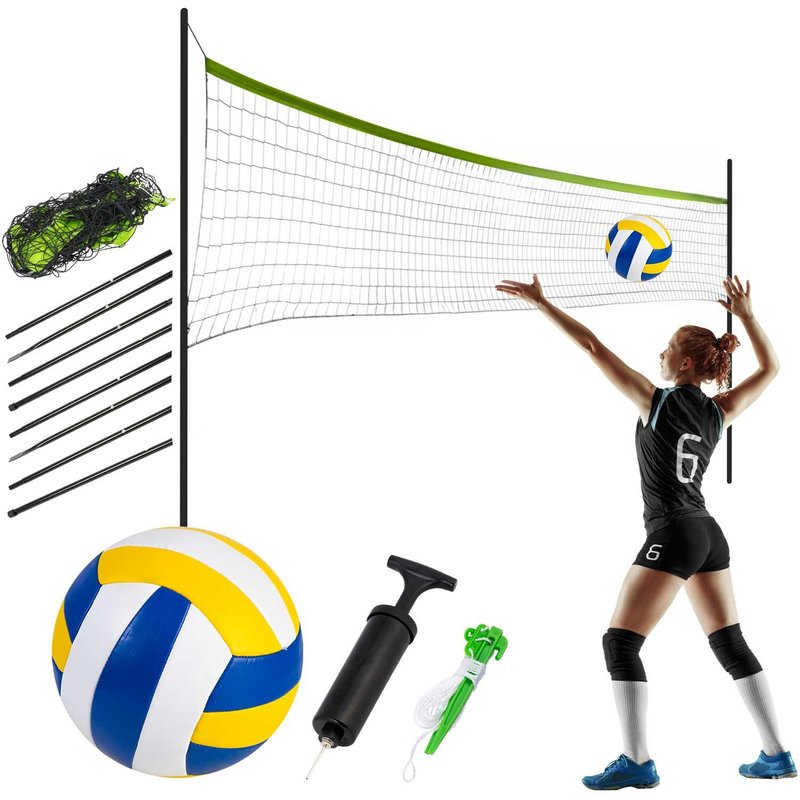 ÜBERSCHRIFT Volleyballnetz Set mit Pfosten, Gestell und Ball - Multi-colour