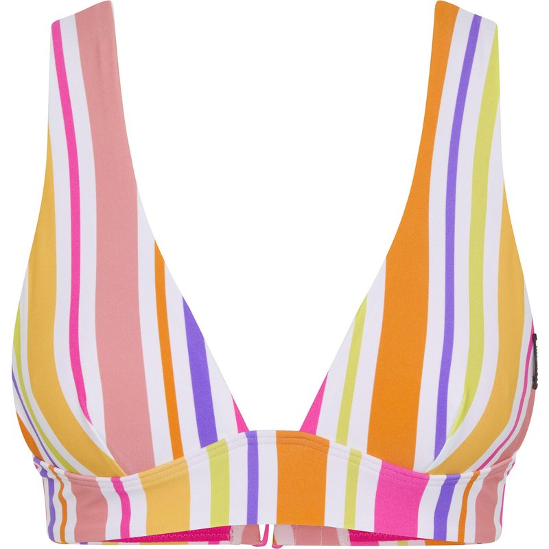 Bikini-Oberteil mit Muster und rückseitigen Double-Straps