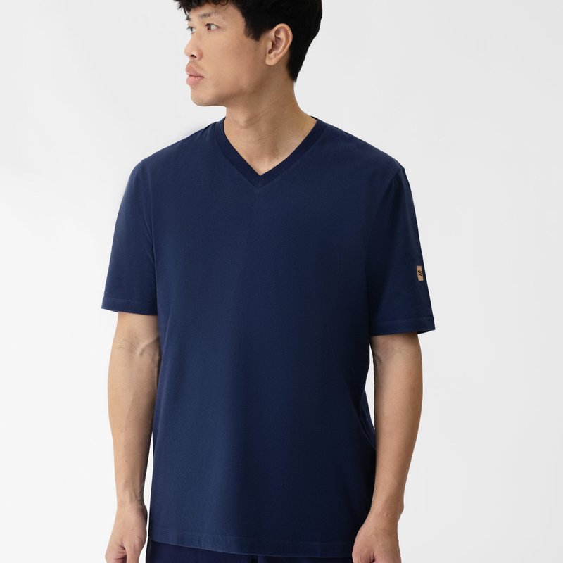 Herren MATS Freizeitshirt mit V-Ausschnitt aus Bio-Baumwolle