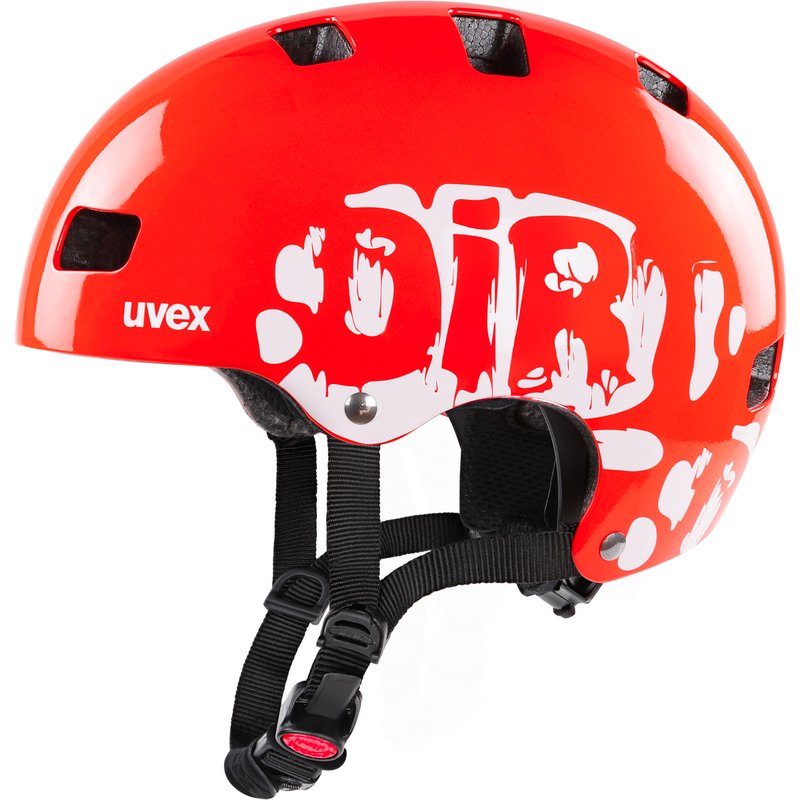 Kid 3 Dirtbike Neon-Red Fahrrad Inline Scooter Skate Kinder Helm Retro-Look