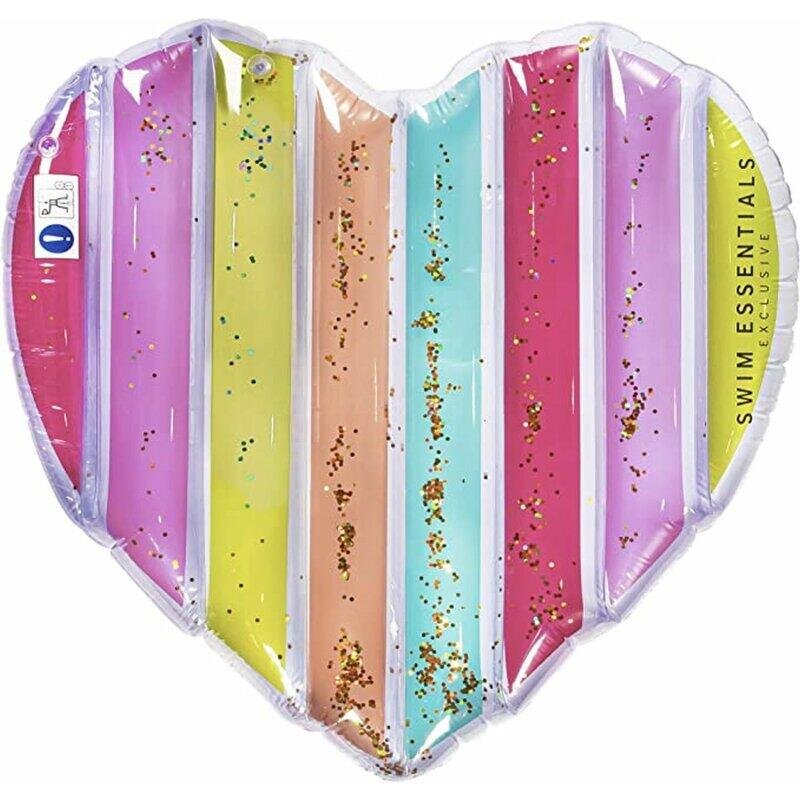 Swim Essentials Luftmatratze Herz Regenbogen 150 x 100 cm