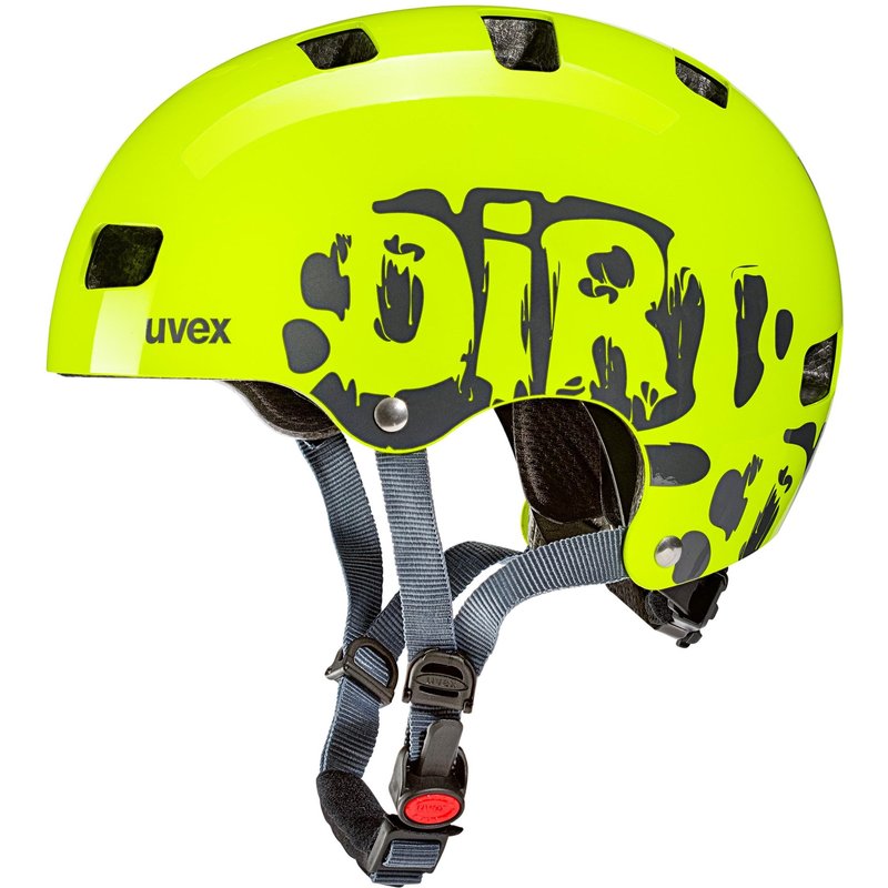 Kid 3 Dirtbike lime-grey neon Fahrrad Inline Scooter Skate Kinder Helm Retro