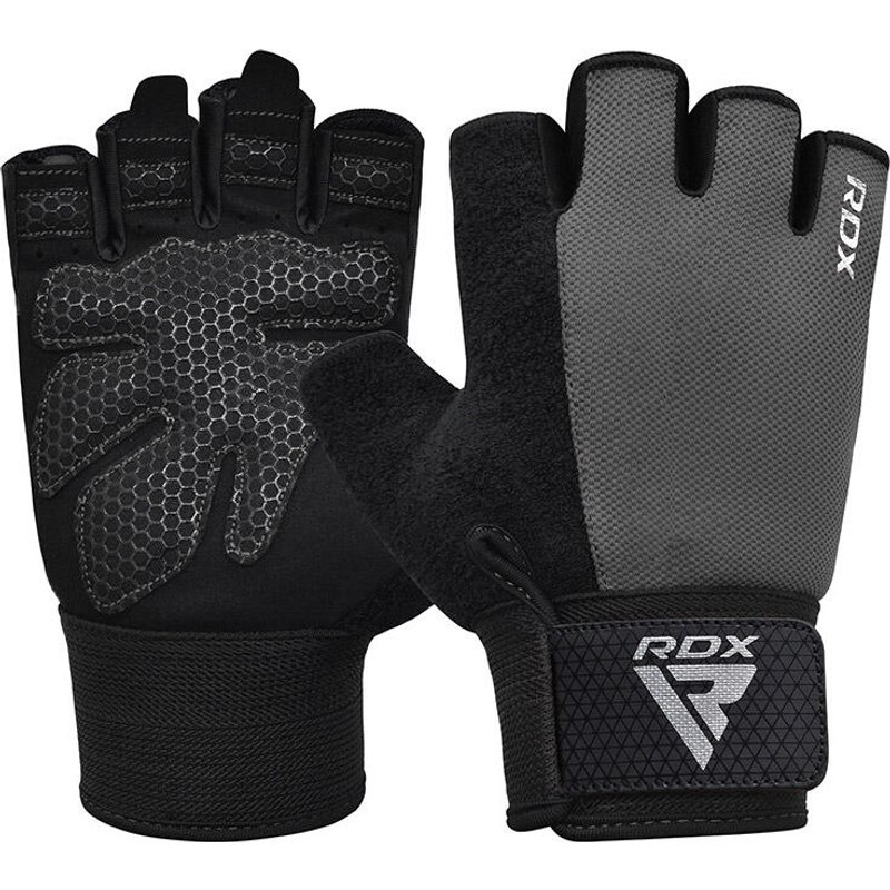 FITNESS-GEWICHTHEBEHANDSCHUHE W1 HALF GRAY PLUS-L
