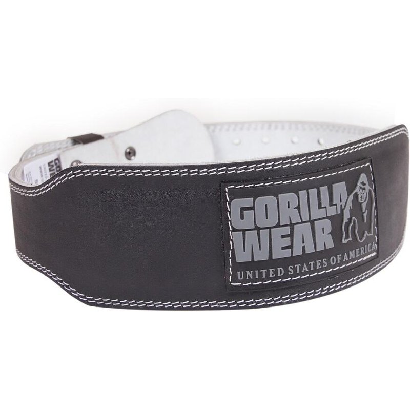4 Zoll gepolstertes Leder Hebegürtel - Schwarz/Grau - S