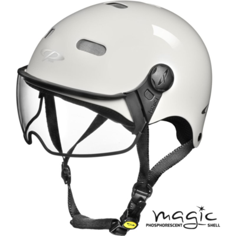 Carachillo Urban Fahrradhelm mit Visier (clear) Magic (fluoreszierend) Unisex