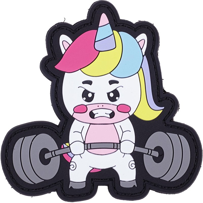 Patch Elitex Training Unicorn Bodybuilder Pvc Klettverschluss für Rucksäcke