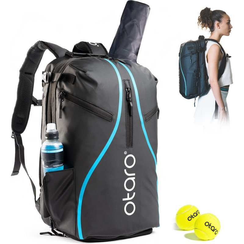 Tennistasche mit Schuhfach 1-2 Schläger | Tennisrucksack Pro 42L Schwarz Blau