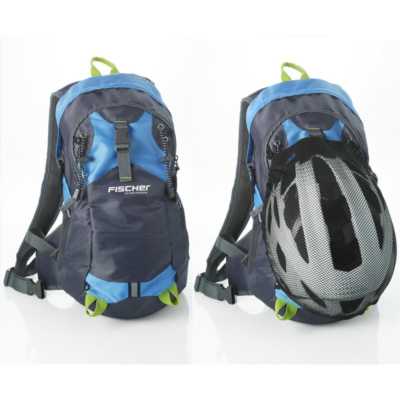 FISCHER Fahrrad- Rucksack mit Helmnetz blau