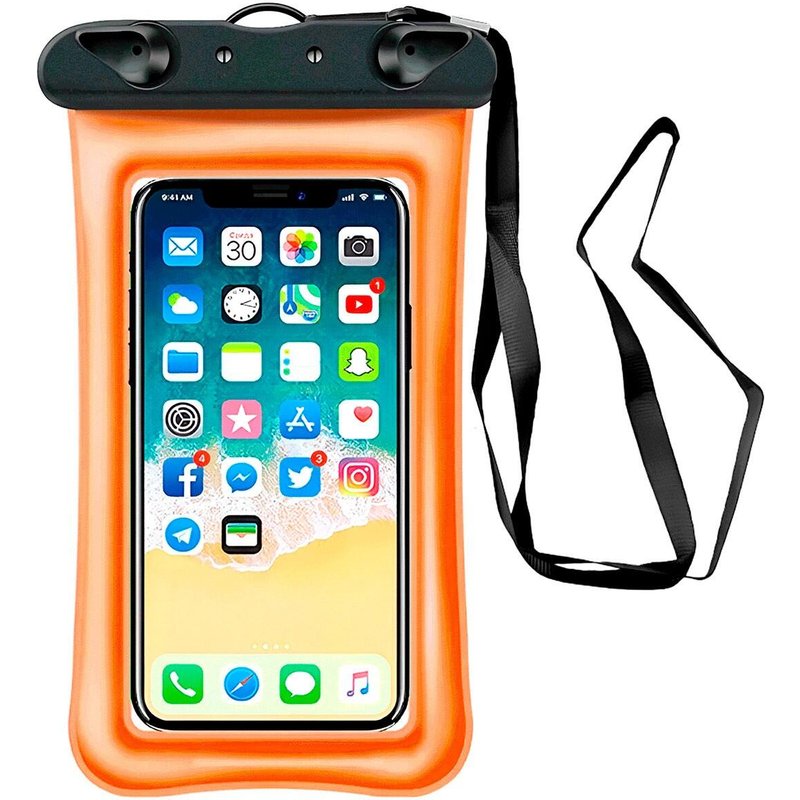 Wasserdichte Handyhülle universal orange – schwimmfähig Strand Schnorcheln