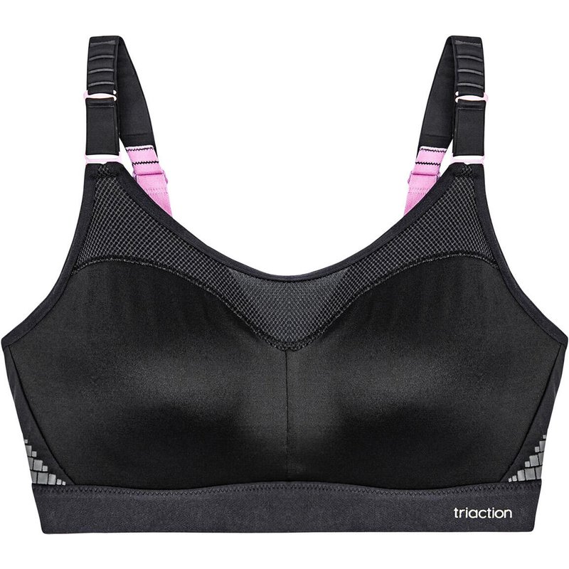 Sport-BH maximaler Halt Damen - Triaction Control Lite schwarz