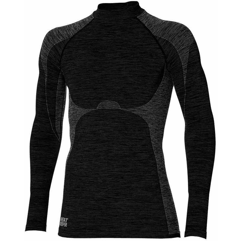 Schwarzes Herren-Thermoshirt mit langen Ärmeln. Für alle Sportarten geeignet.