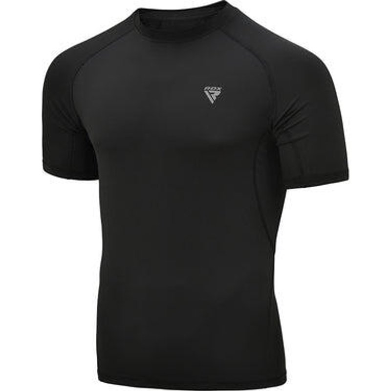BEKLEIDUNG T15 KOMPRESSIONS-RASHGUARD SCHWARZ HALB-3XL