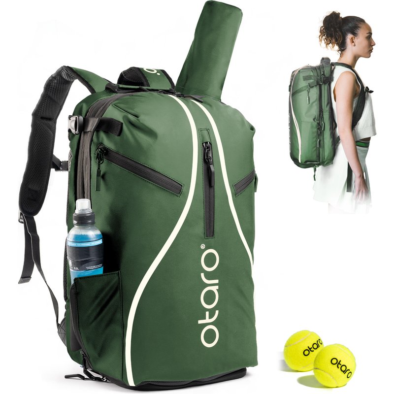 Tennistasche mit Schuhfach 1-2 Schläger | Tennisrucksack Pro 42L Grün