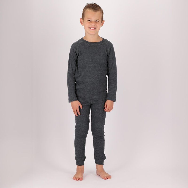Thermohose/-shirt Kinder - Set - Unisex - Anthrazit