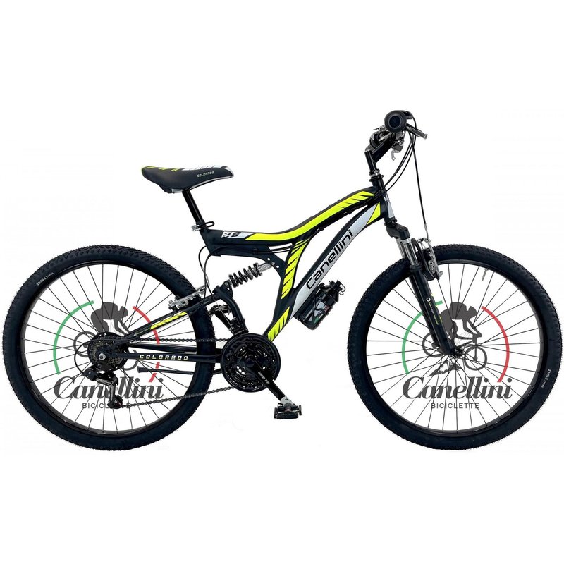 Kinderfahrrad MTB Canellini COLORADO 26" Full Suspension - Schwarz/Gelb