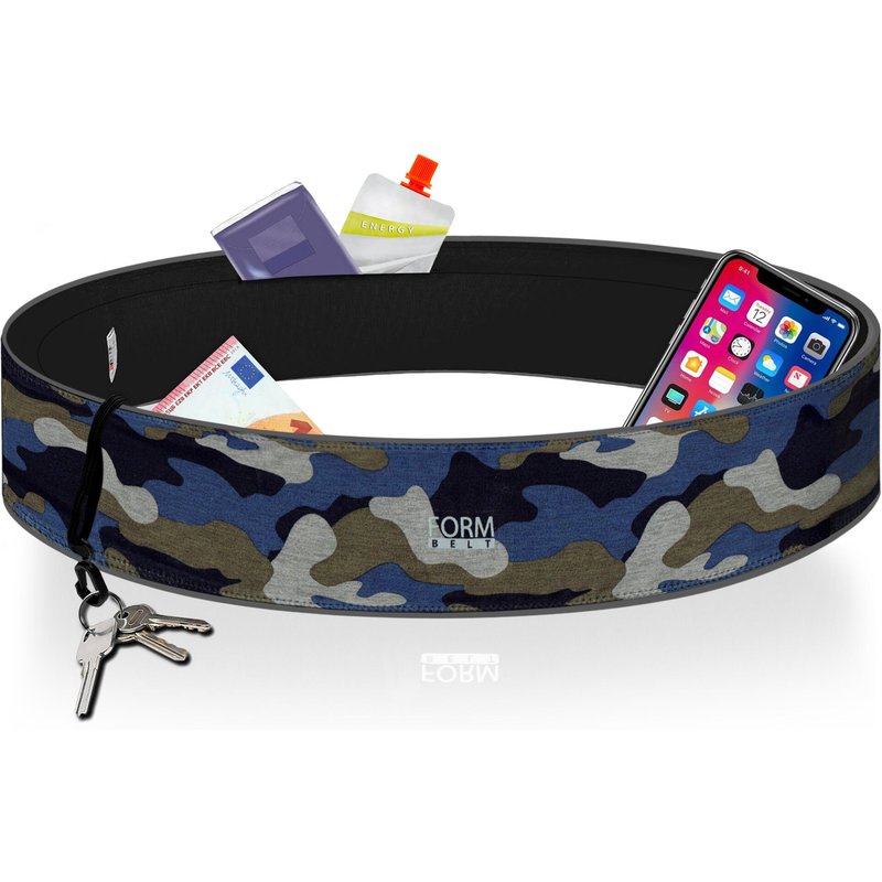Laufgürtel für Handy, Schlüssel und Wertsachen,Blue Camo