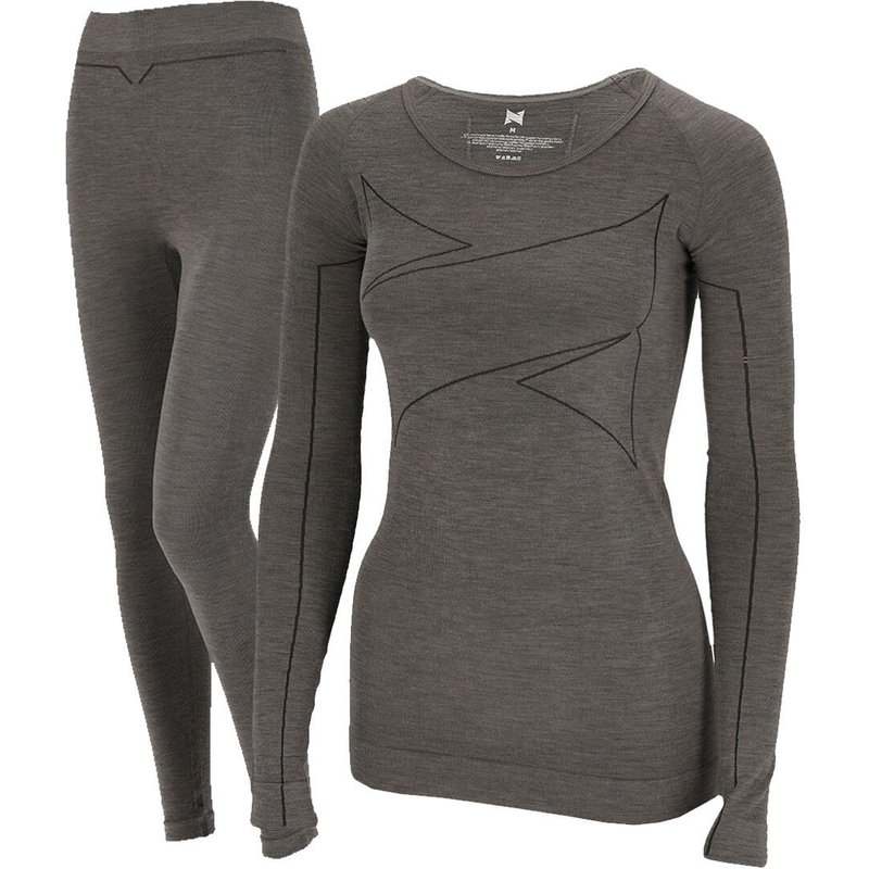 Xtreme Funktionsunterwäsche Set Damen Merinowolle – shirt + leggings – Grau