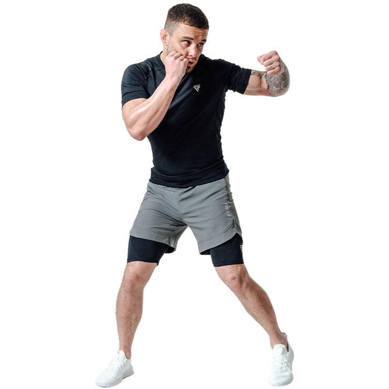 MMA-Shorts T16 GRAU/SCHWARZ – 2XL
