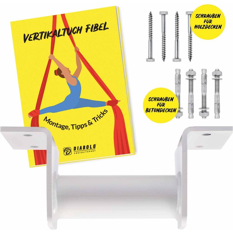Vertikaltuch Deckenaufhängung (weiß) für Holz- oder Betondecken geeignet
