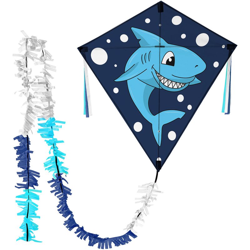 Kinderdrachen Eddy Hai (blau), Einleinerdrachen - flugfertig inkl. Schnur