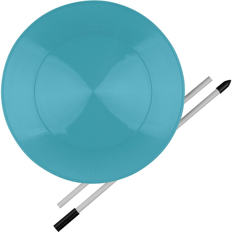 Jonglierteller (türkis) im Set mit teilbarem Kunststoffstab, 23cm, UV reaktiv