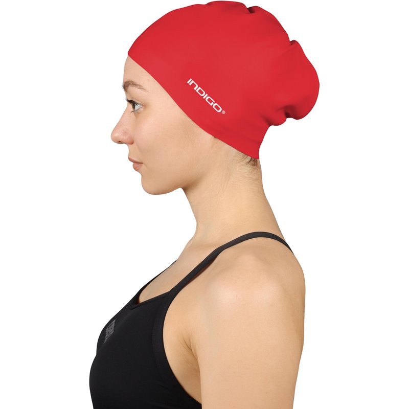 Badekappe Schwimmen für lange Haare INDIGO