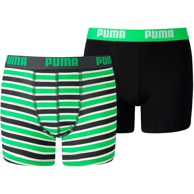 Puma Basic Boxer Printed Stripes Boxershorts Jungen Kinder Unterhose 2 er Pack