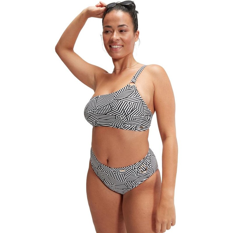 Badeanzug Damen Speedo SPDSCU ASYMTRC PRNT BKNITP AF