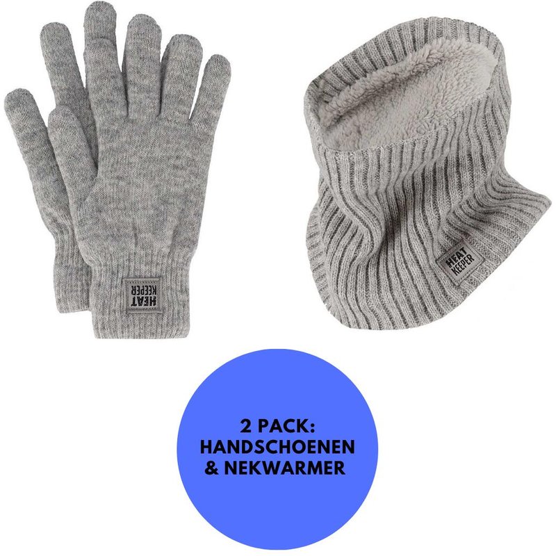 Thermo-Set Damen – Handschuhe/Halswärmer – Grau – Einheitsgröße