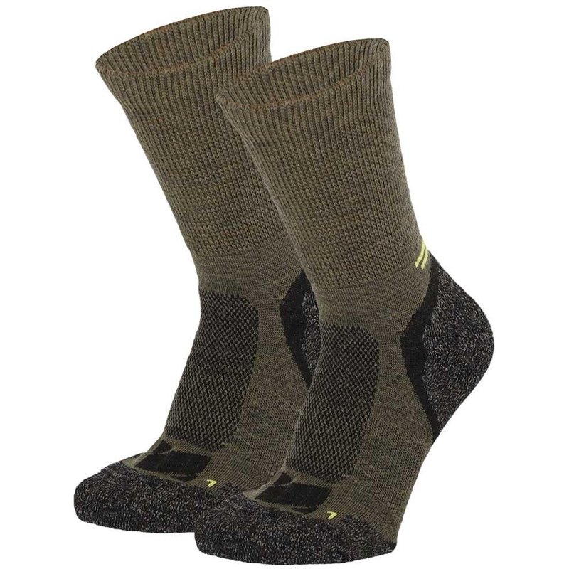 Wandersocken aus Merinowolle, mehrfarbig grün