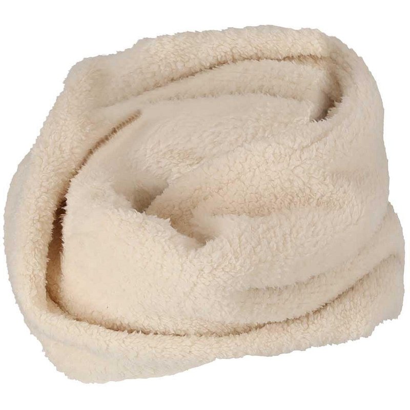 Rollkragenpullover für Damen Teddy-Wolle weiß Einheitsgröße