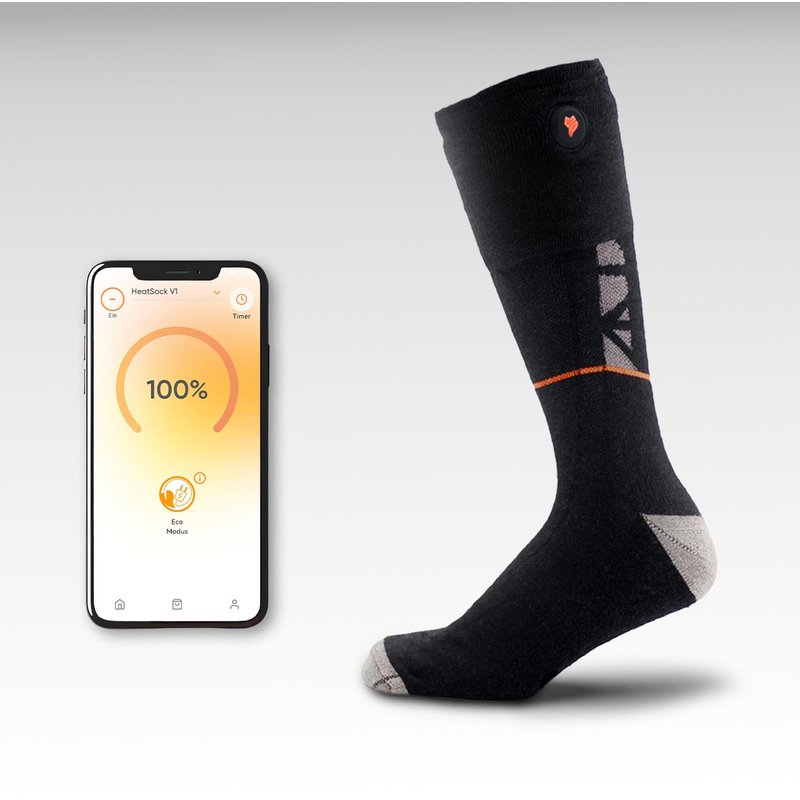 HeatSock V1- Intelligente Beheizbare Socken | Smartphone-Steuerung | Merinowolle