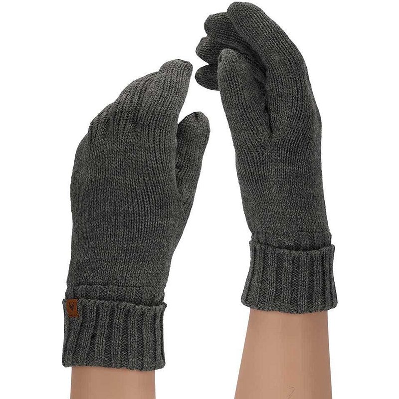 Herren-Strickhandschuhe mittelgrau