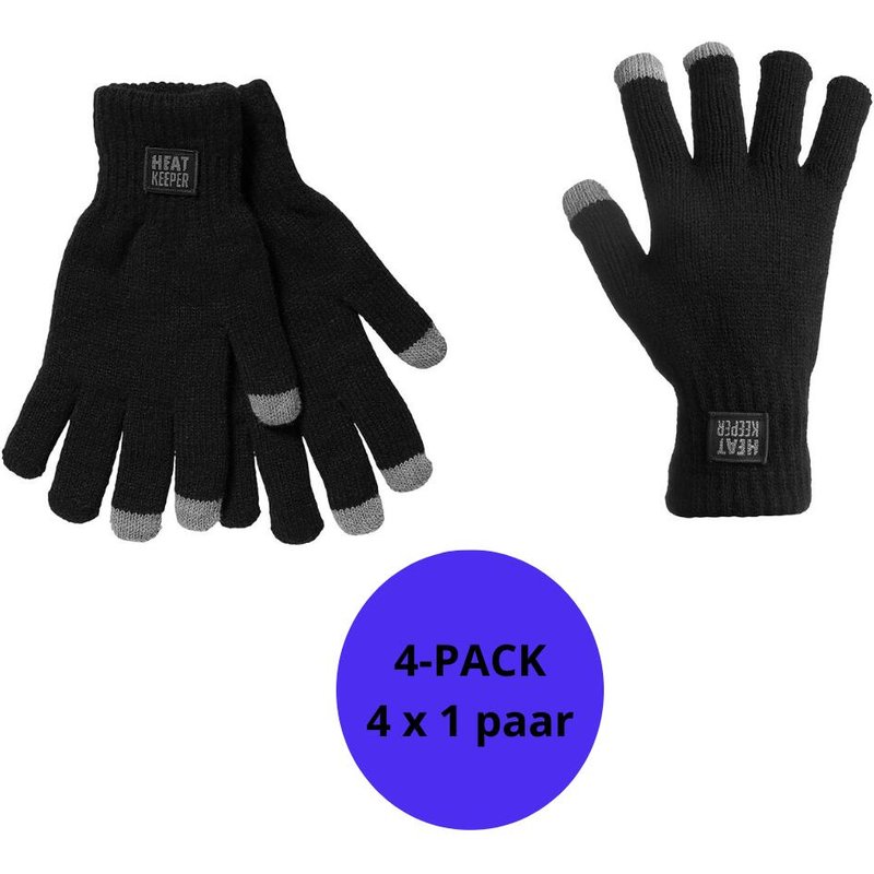 Heatkeeper - Thermohandschuhe - I-touch - Schwarz - 4 Paar