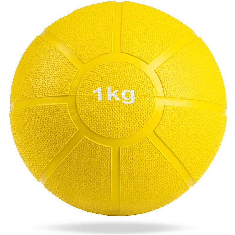 Medizinball 1 kg aus Gummi - Trainingsball - Medicine Ball - Fitnessball
