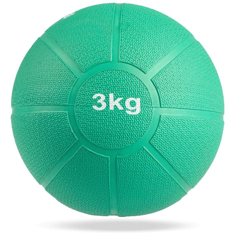 Medizinball 3 kg aus Gummi - Trainingsball - Medicine Ball - Fitnessball