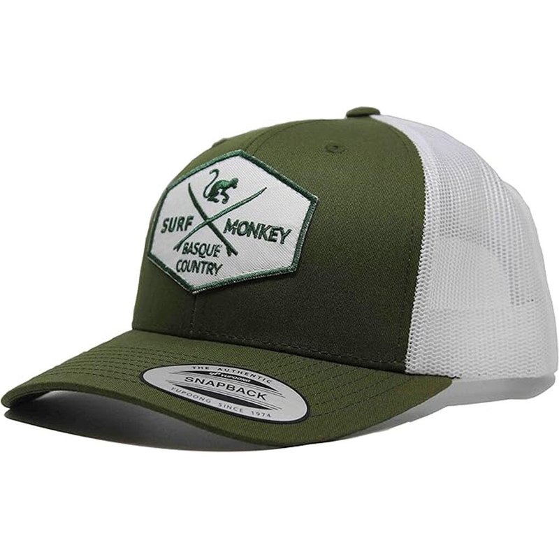 Trucker-Cap - 6 Panels / Erwachsene / Einheitsgröße (Grün / Weiß)