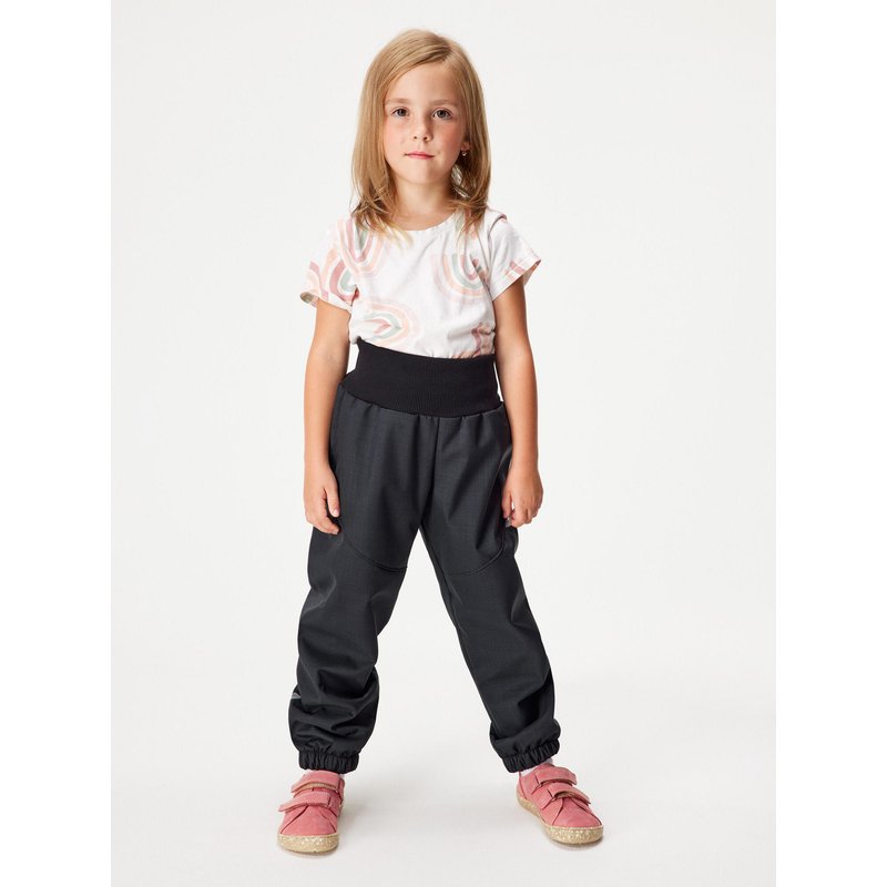 Softshell-Hose mit Teddyfutter für Kinder Light, Schwarz Gestromt