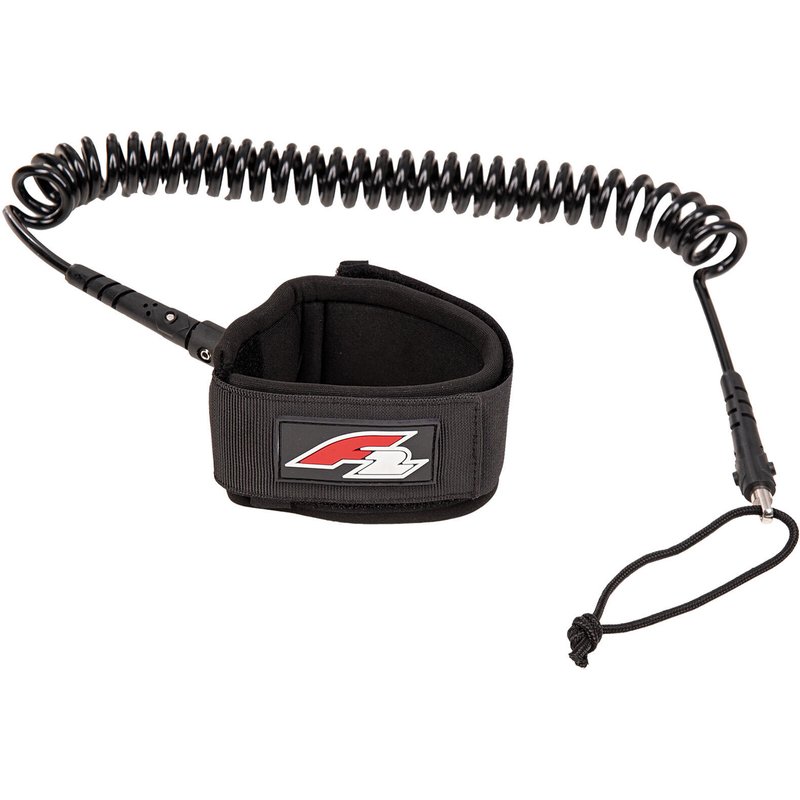 F2 Stand Up Paddling Leash Fuß Coiled Leash Schwarz