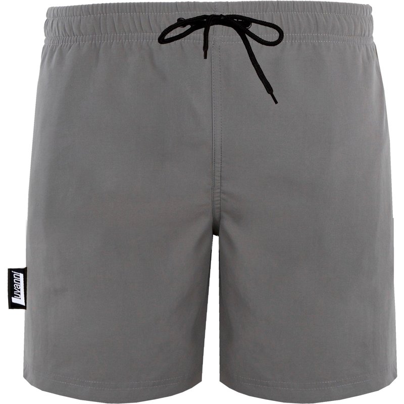 Herren Badehose Style 5 Boardshorts recyceltes Material Kordelzug Uni Grau