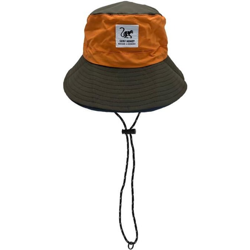 Wasserdichter Trekkinghut – Einheitsgröße – faltbar (Orange/Oliv)