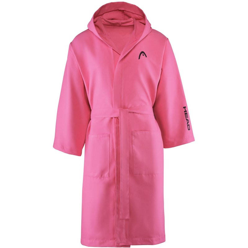 Erwachsenenbademantel aus Mikrofaser mit Kapuze, Farbe High-Visibility Pink