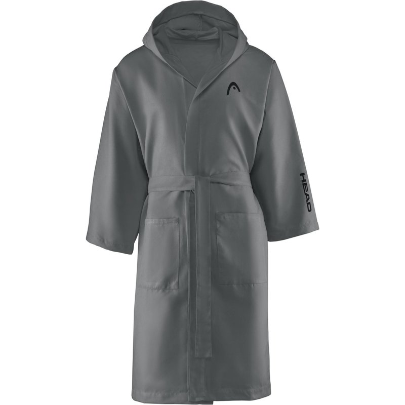 Bademantel mit Kapuze aus Mikrofaser für Erwachsene, Farbe: Night Shade Gray
