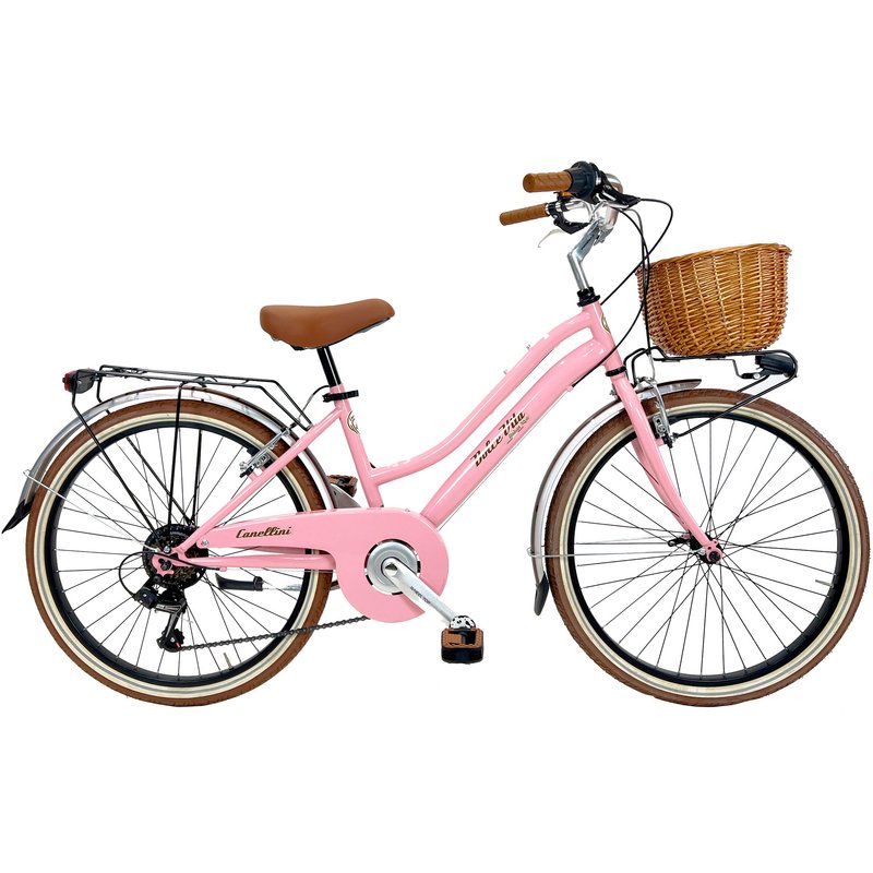 Kinderfahrrad Dolce Vita by Canellini JUNIOR 24" mit Korb - Rose