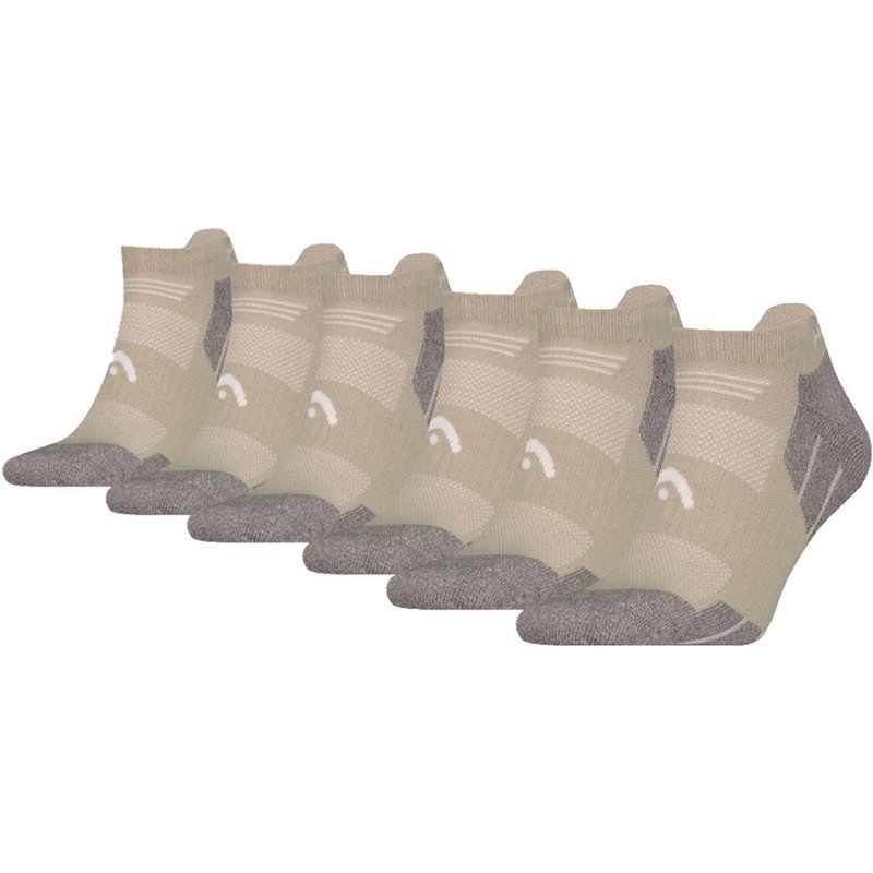 Wandersocken für alle Klimazonen, Hiking Sneaker Socken, 6 Paar, Taupe