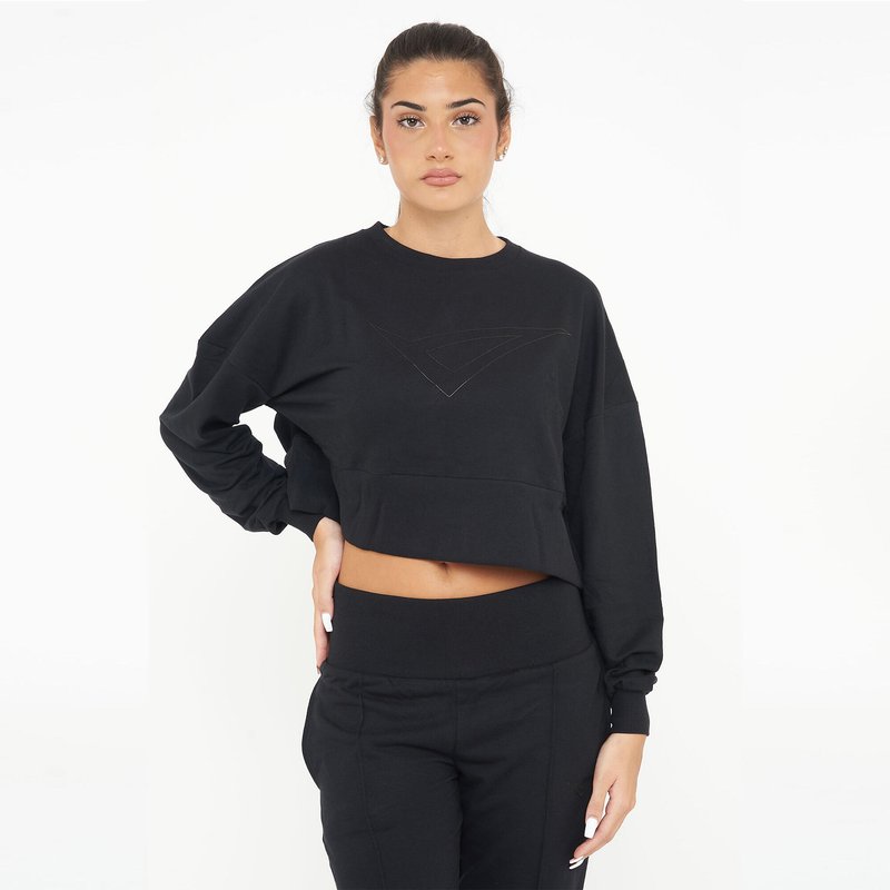 Kurzes Sport-Sweatshirt aus Baumwolle F ESSENCE schwarz
