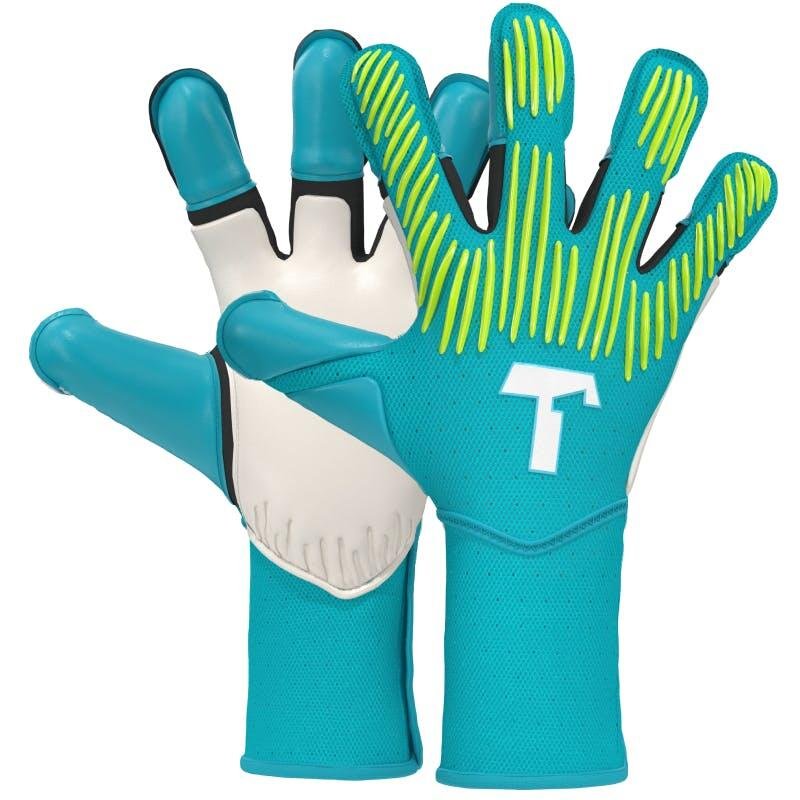 Torwarthandschuhe Erwachsene Rebel Sky Blue mit Fingerschutz, viele Größe